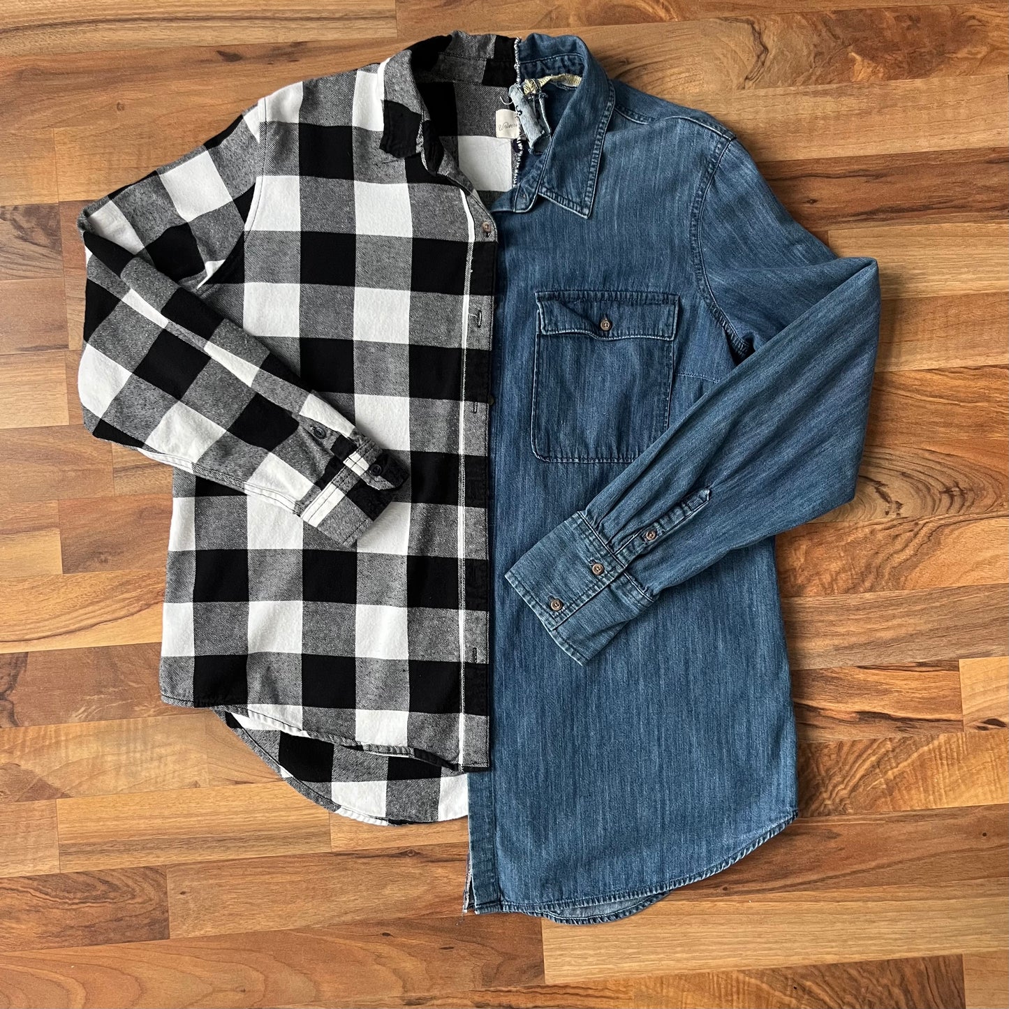 Split Denim Button Down | L
