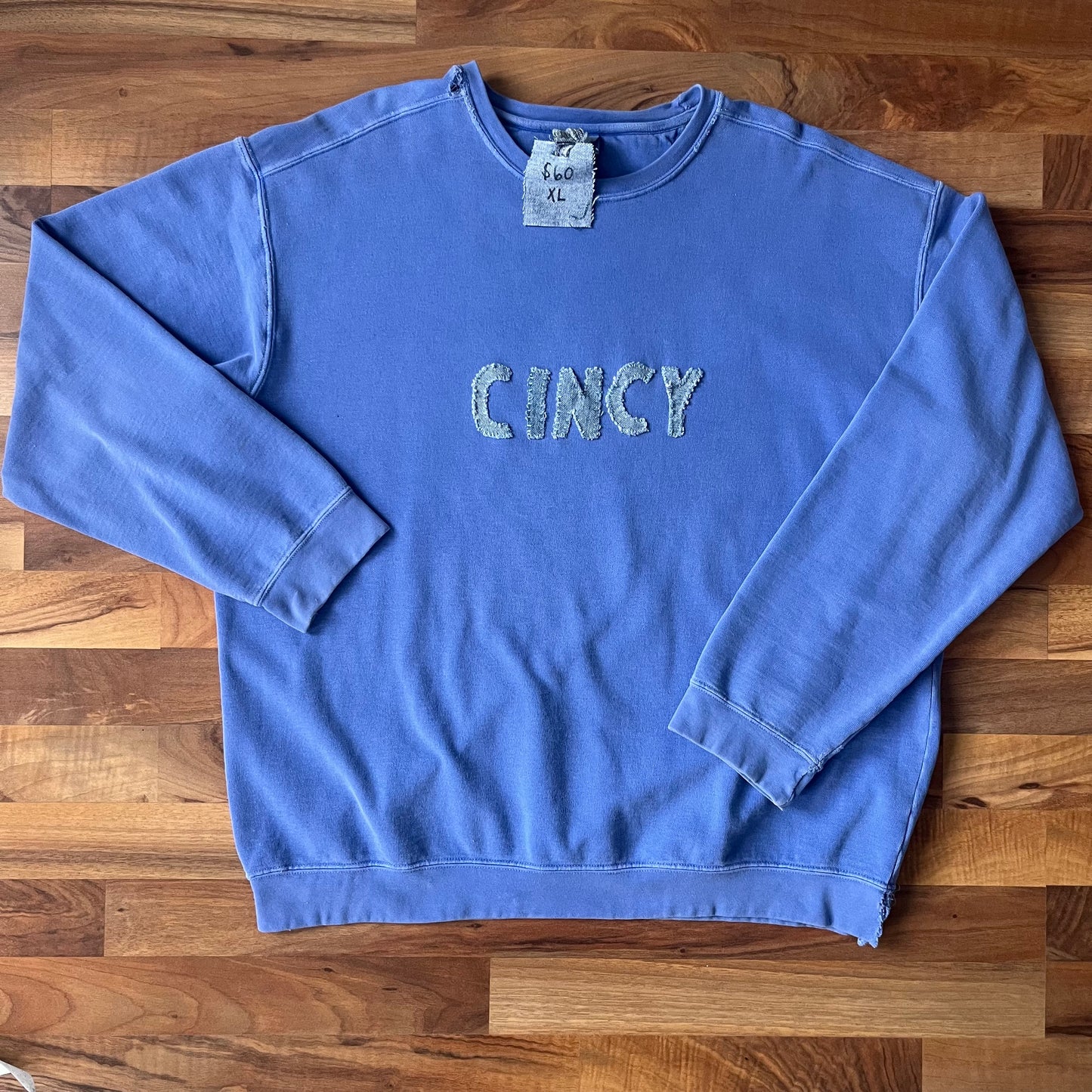 Blue Distressed CINCY Crew | L