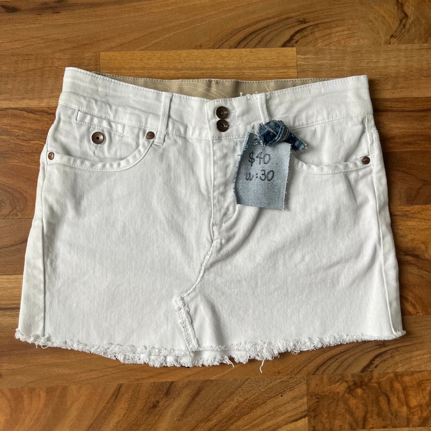 White Upcycled Skirt | W:30