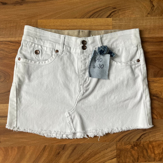 White Upcycled Skirt | W:30