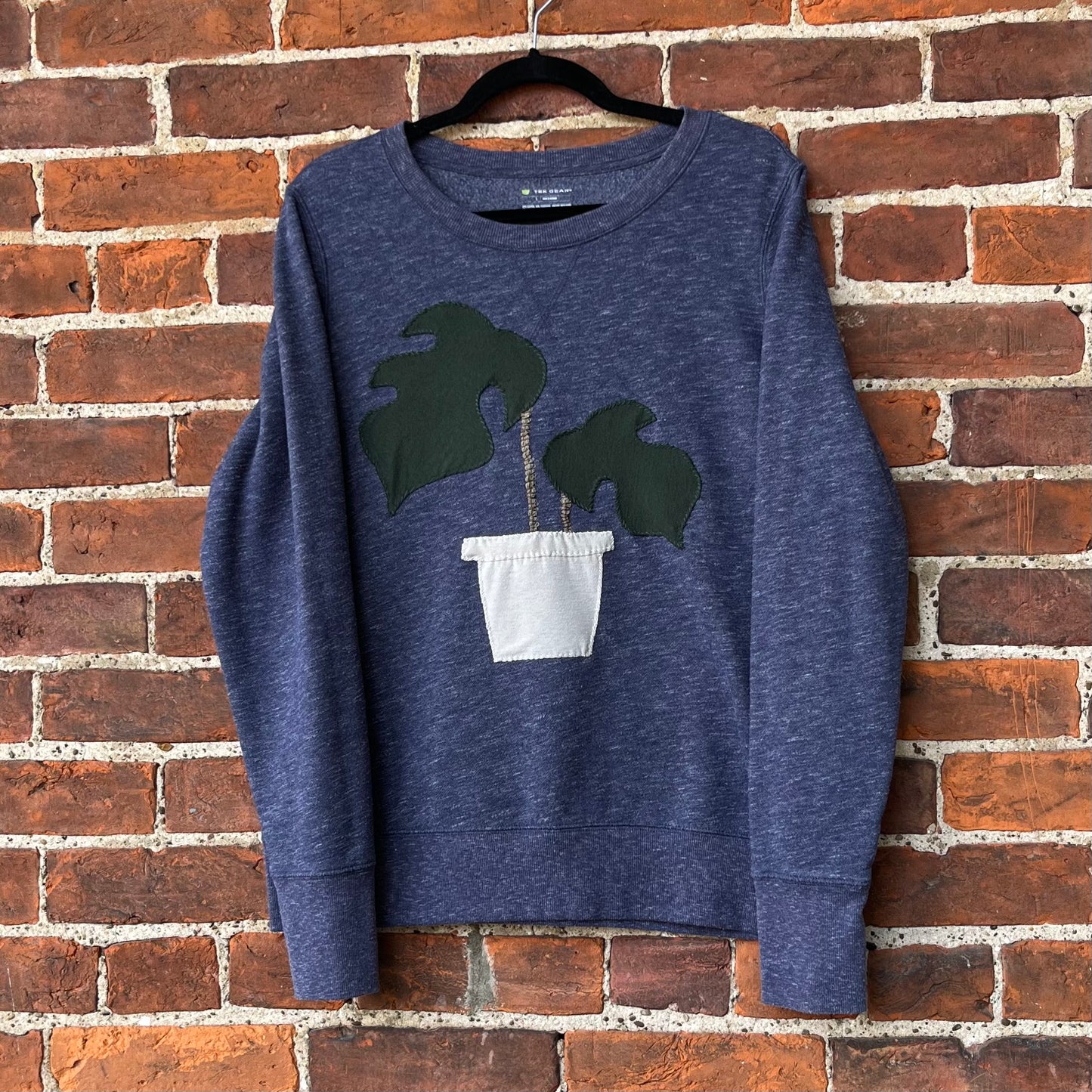 Navy Monstera Crewneck | Women's L