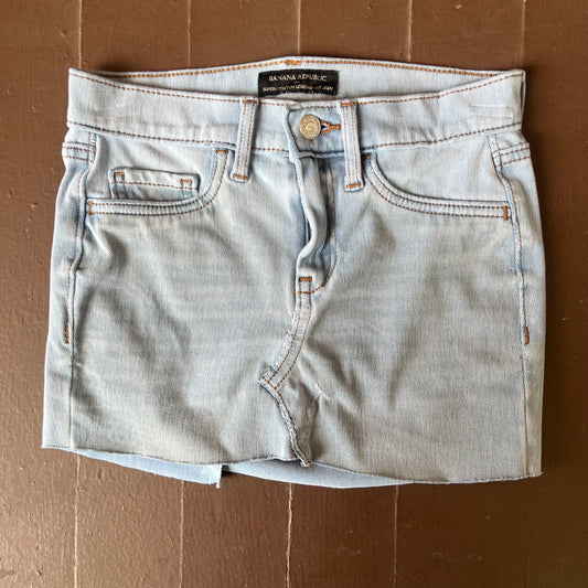 Light Wash Upcycled Mini Skirt | W: 25