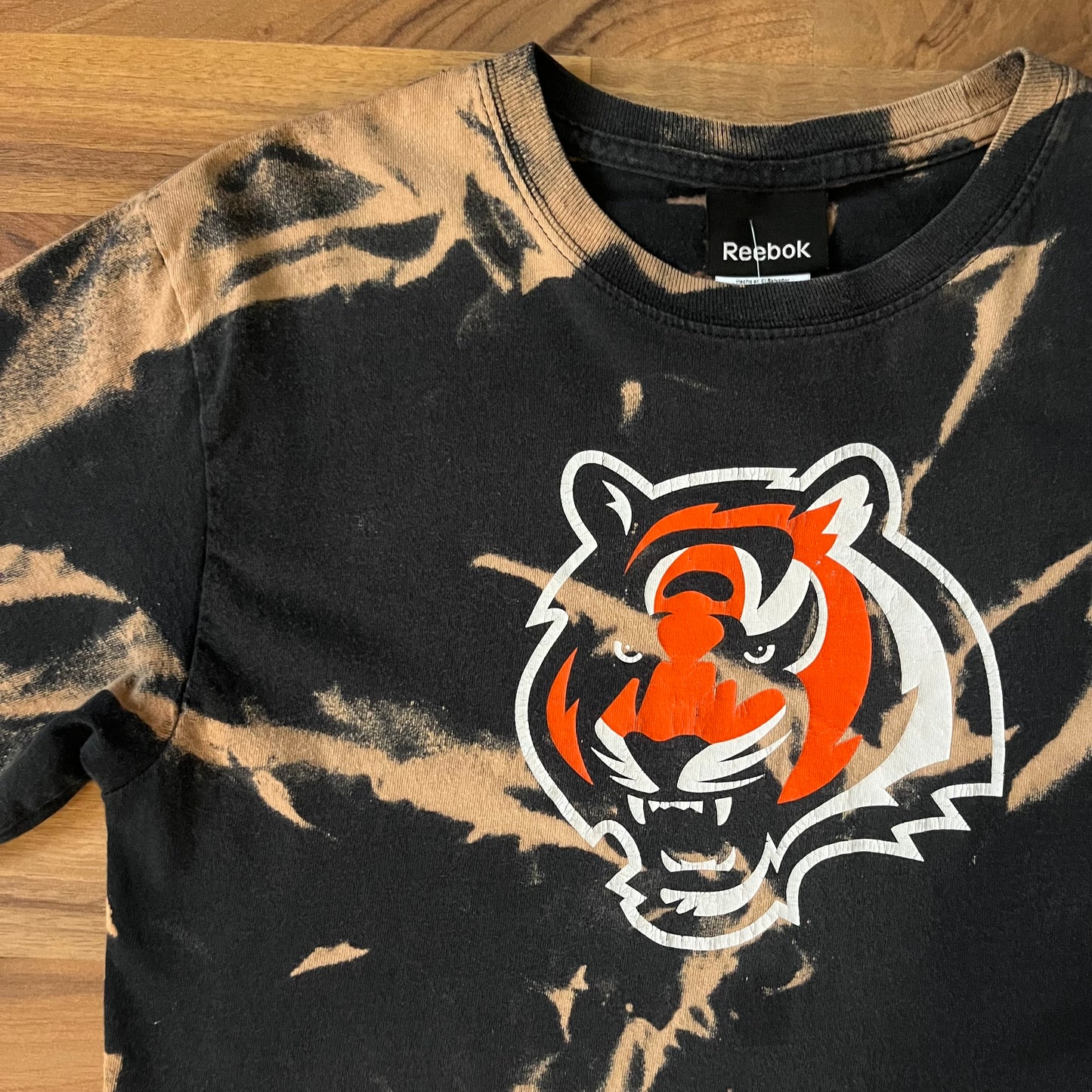 Bleached Semi-Cropped Bengals Tee | M
