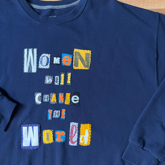 Navy WOMEN WILL CHANGE THE WORLD Ransom Crew | XL