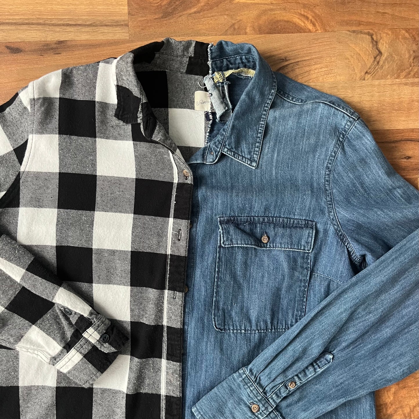 Split Denim Button Down | L
