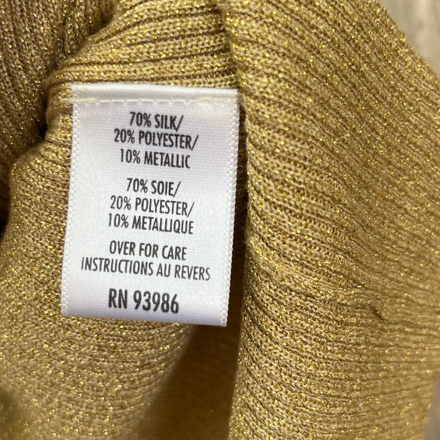 Vintage Gold Silk Shimmery Top | Women's Large