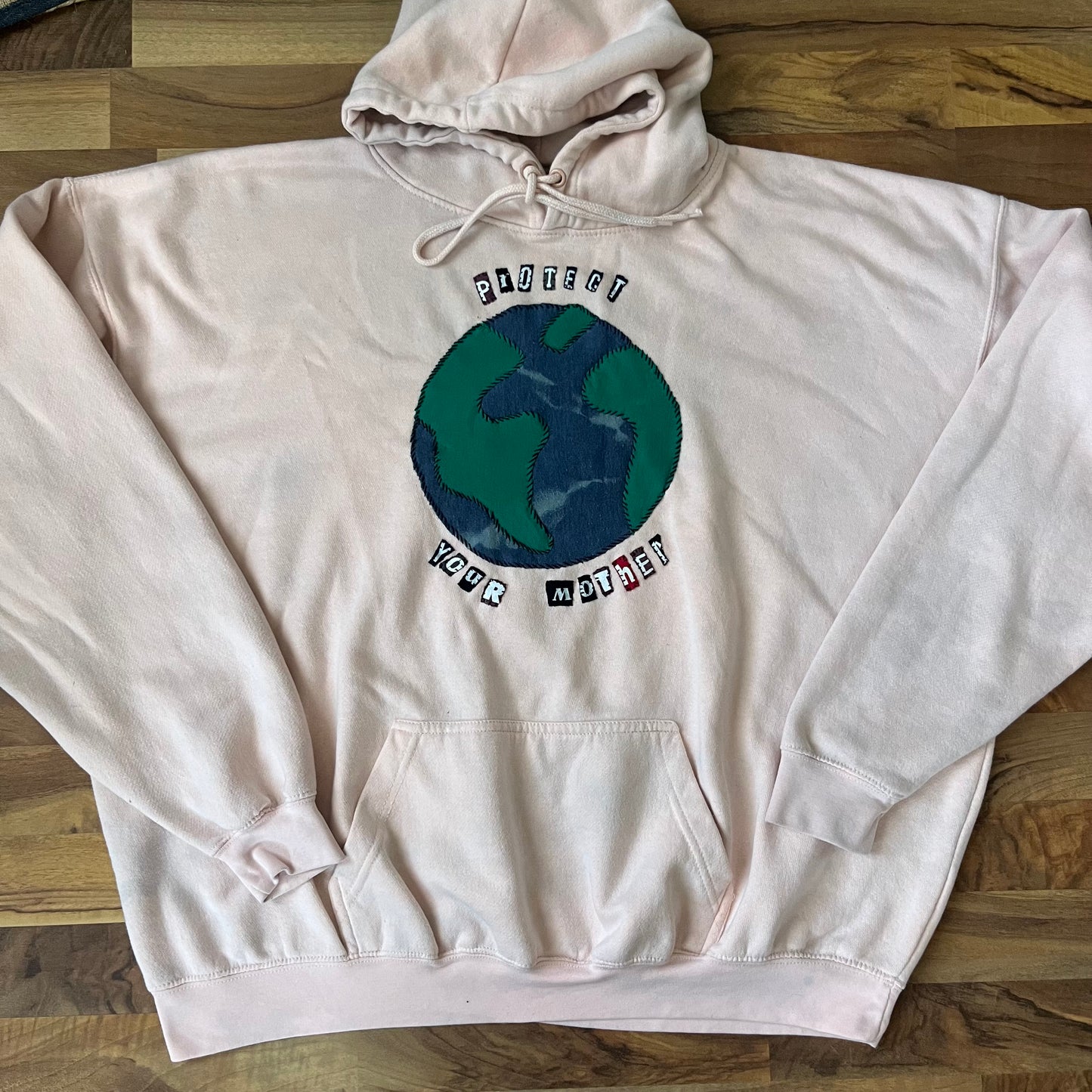 PROTECT YOUR MOTHER Pink Hoodie | Size 2XL