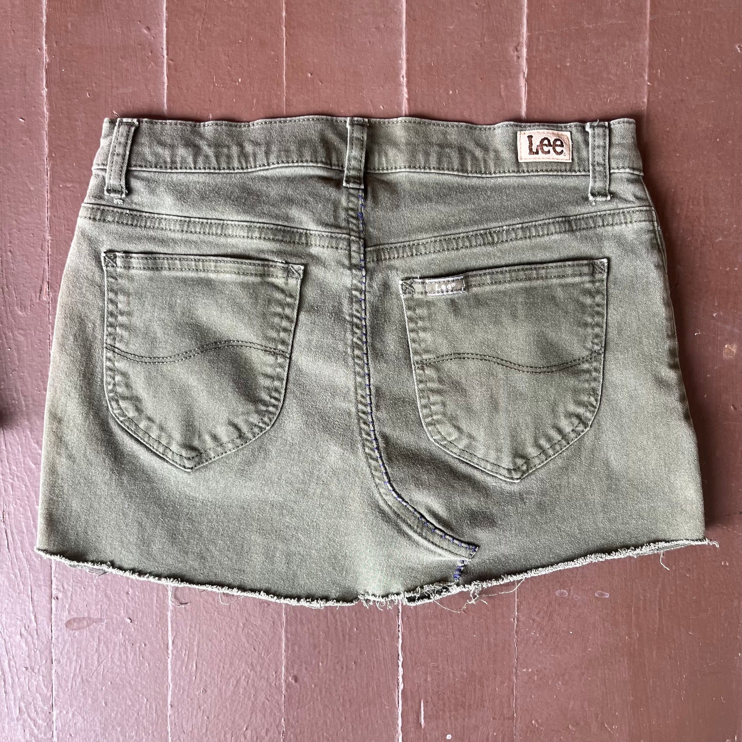 Army Green Lee Mini Skirt | W: 28
