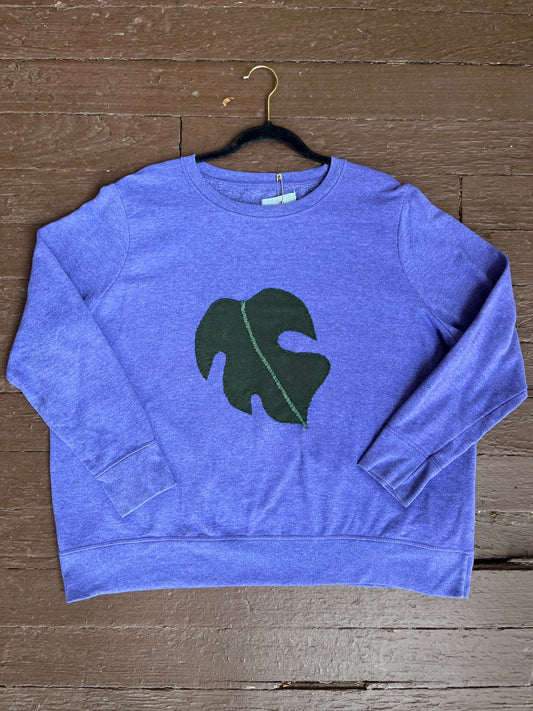 Purple Monstera Crewneck | Women's 2XL