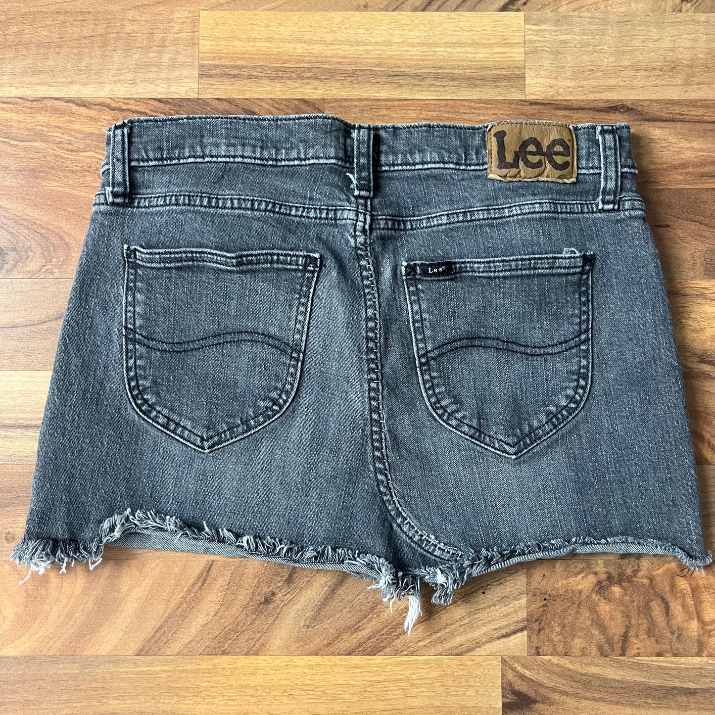 Gray Upcycled Denim Skirt | W: 32