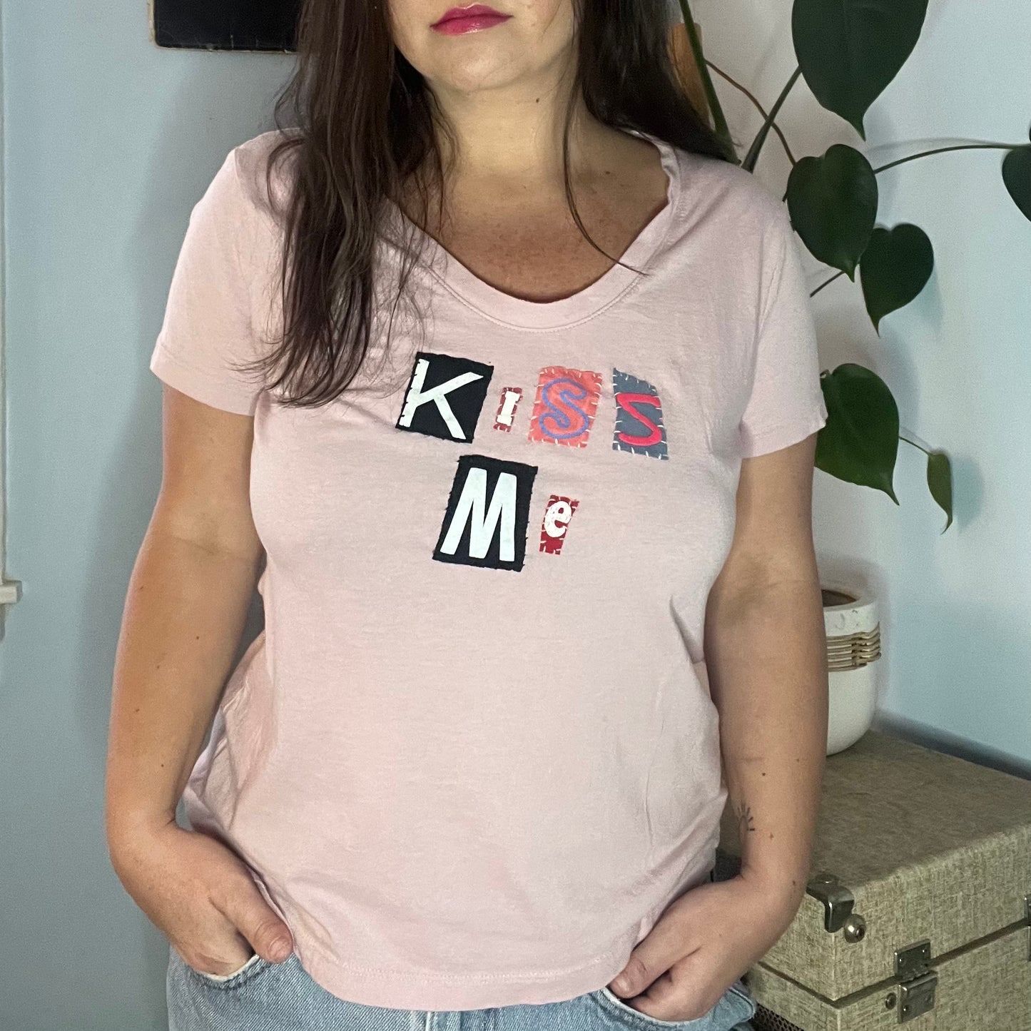 Pink KISS ME Ransom Tee | Women's M