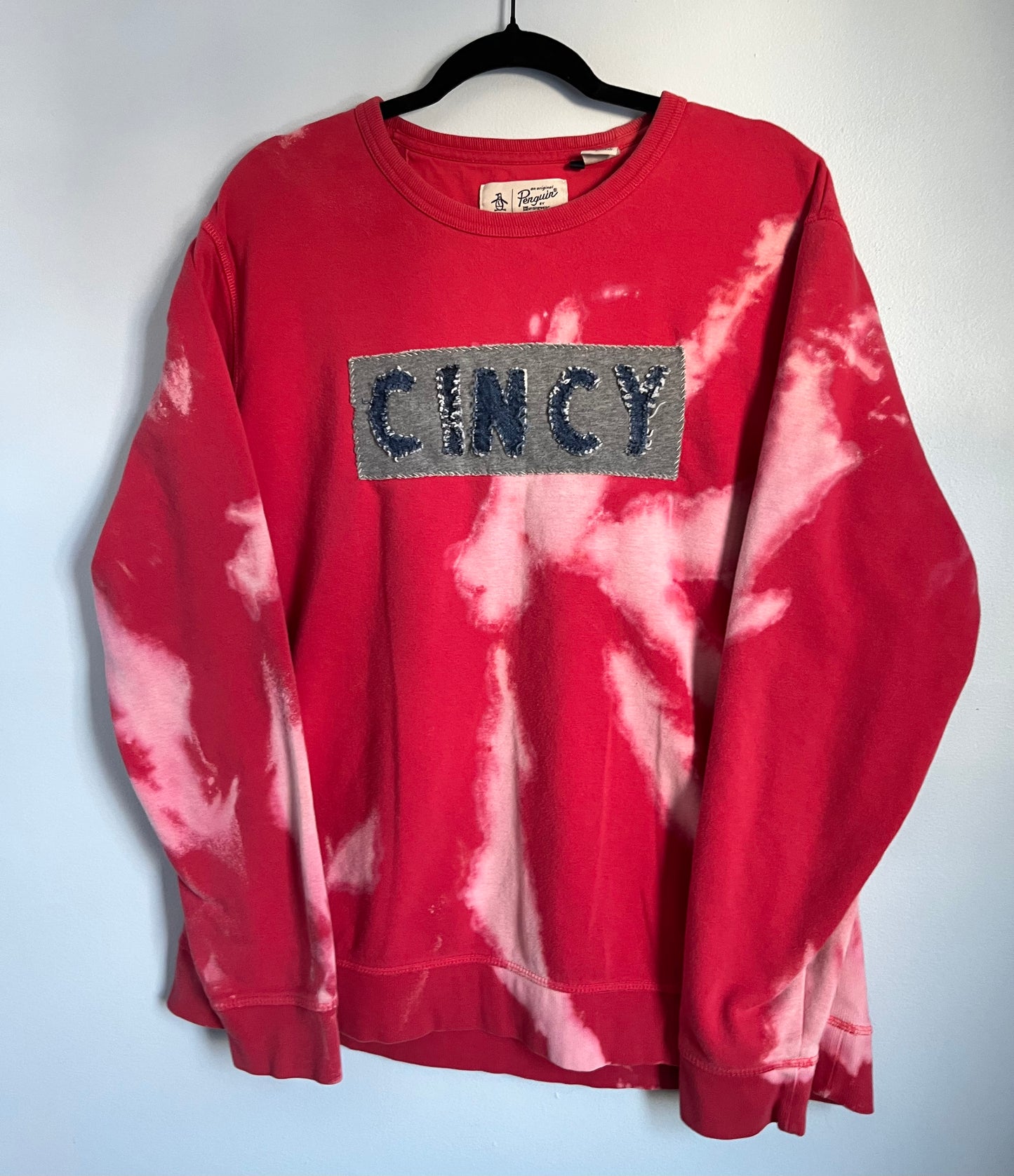 Red Bleached CINCY Crew | XL