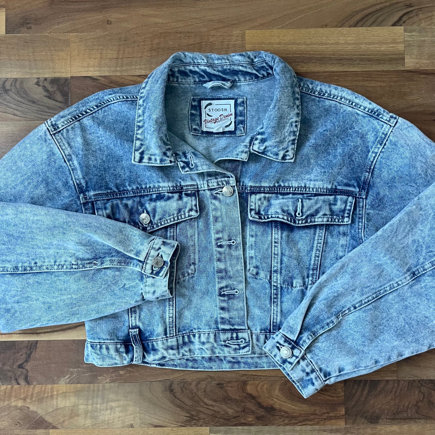 BE HOT MAKE ART Cropped Denim Jacket | Oversized M