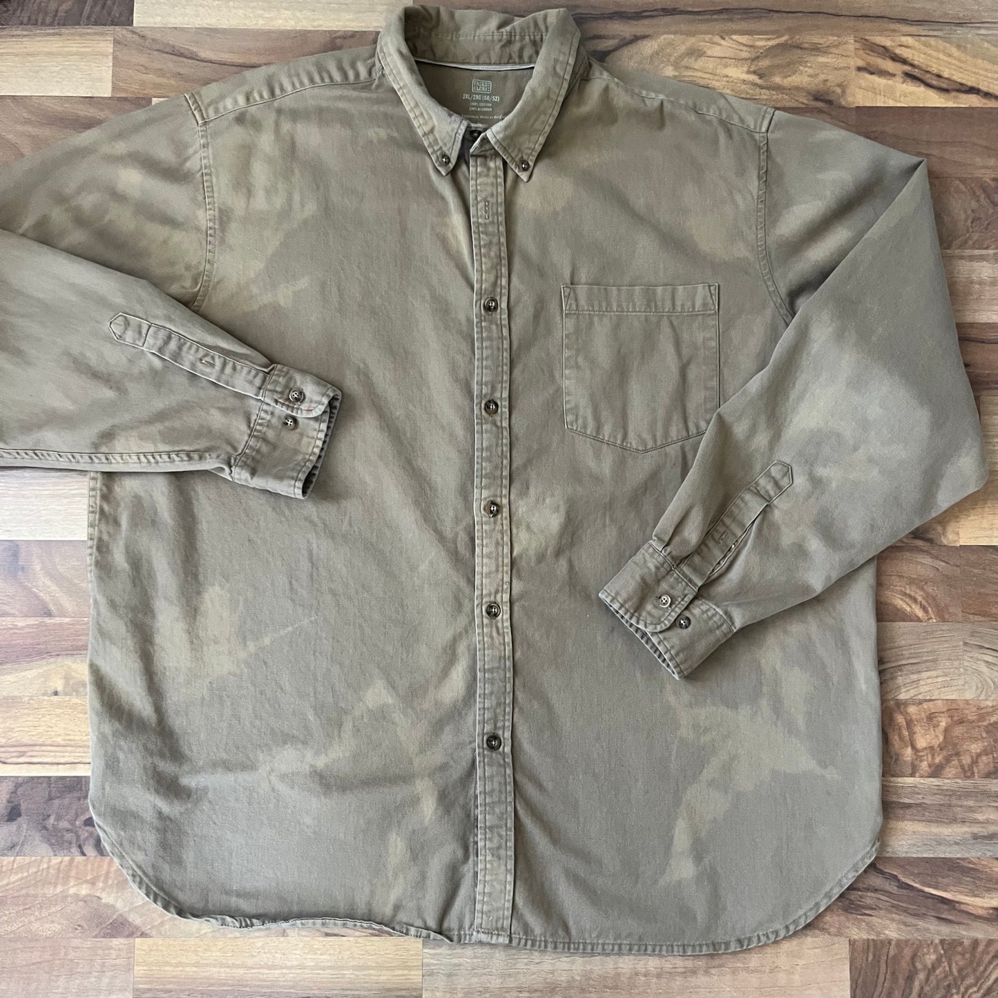 Tan Bleached Button-down | 2XL