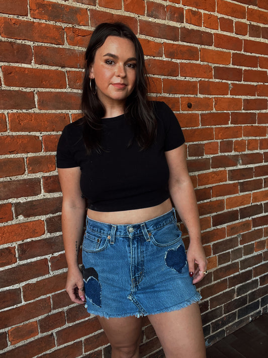Denim Hearts Levi's Skirt | W: 32
