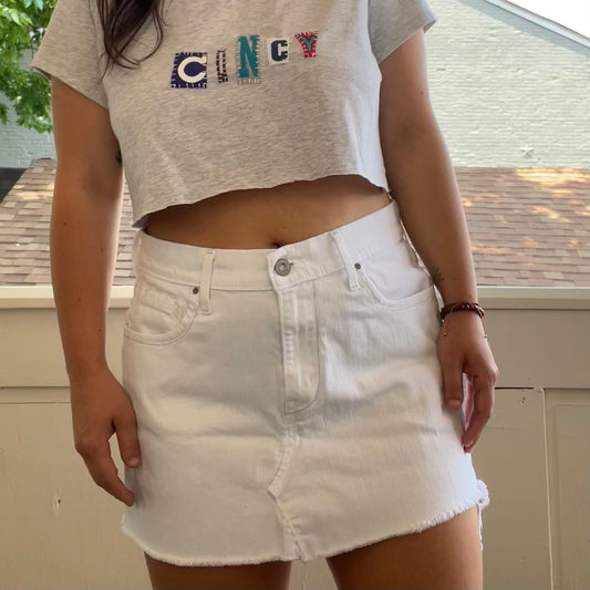 Levi's White High Rise Mini Skirt | W: 32