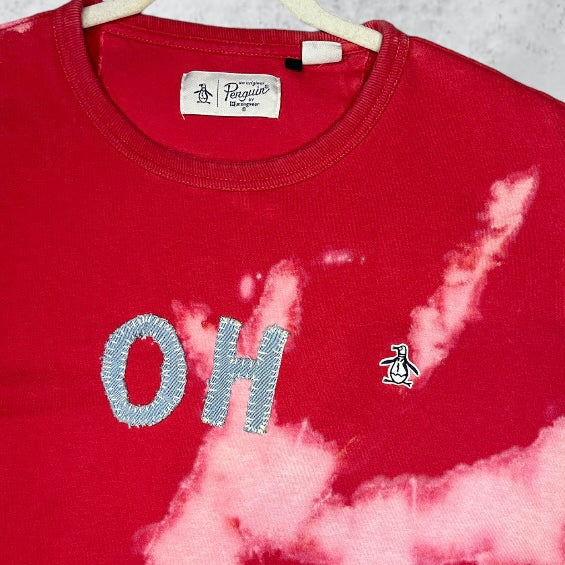 Red Bleached OH Crewneck | Size XL