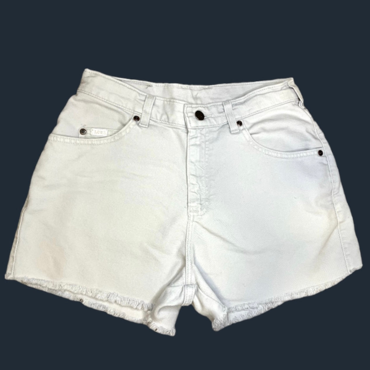 Blue Glitter Flame Lee Cut-Offs | W: 28