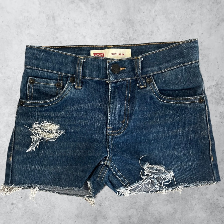 Medium Wash Distressed Levi's | Size Youth 8