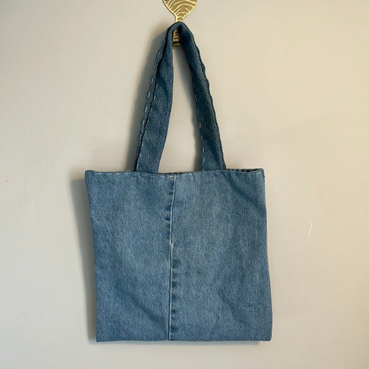 Light Wash Upcycled Denim Tote