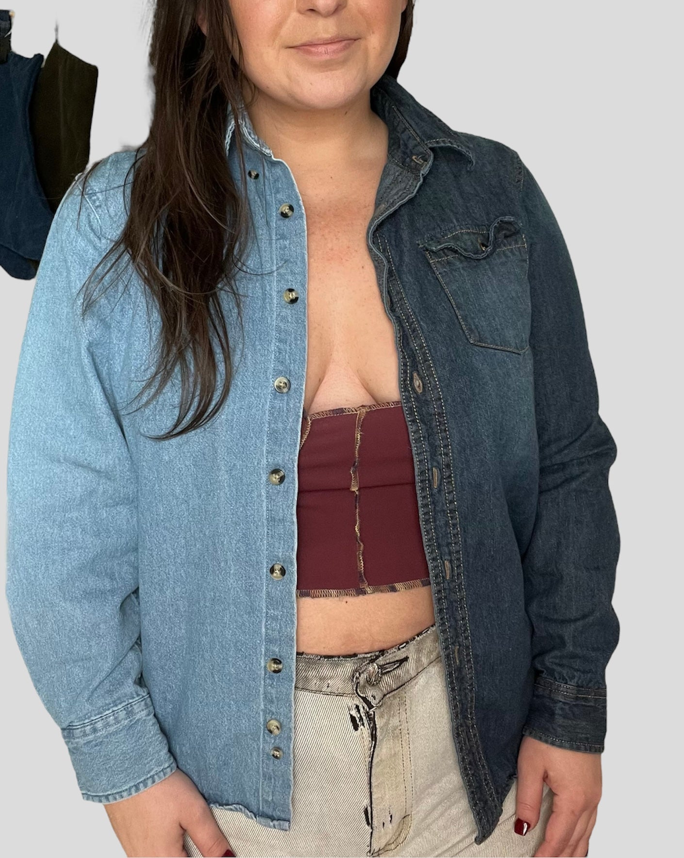 Split Denim Button-Down | XS