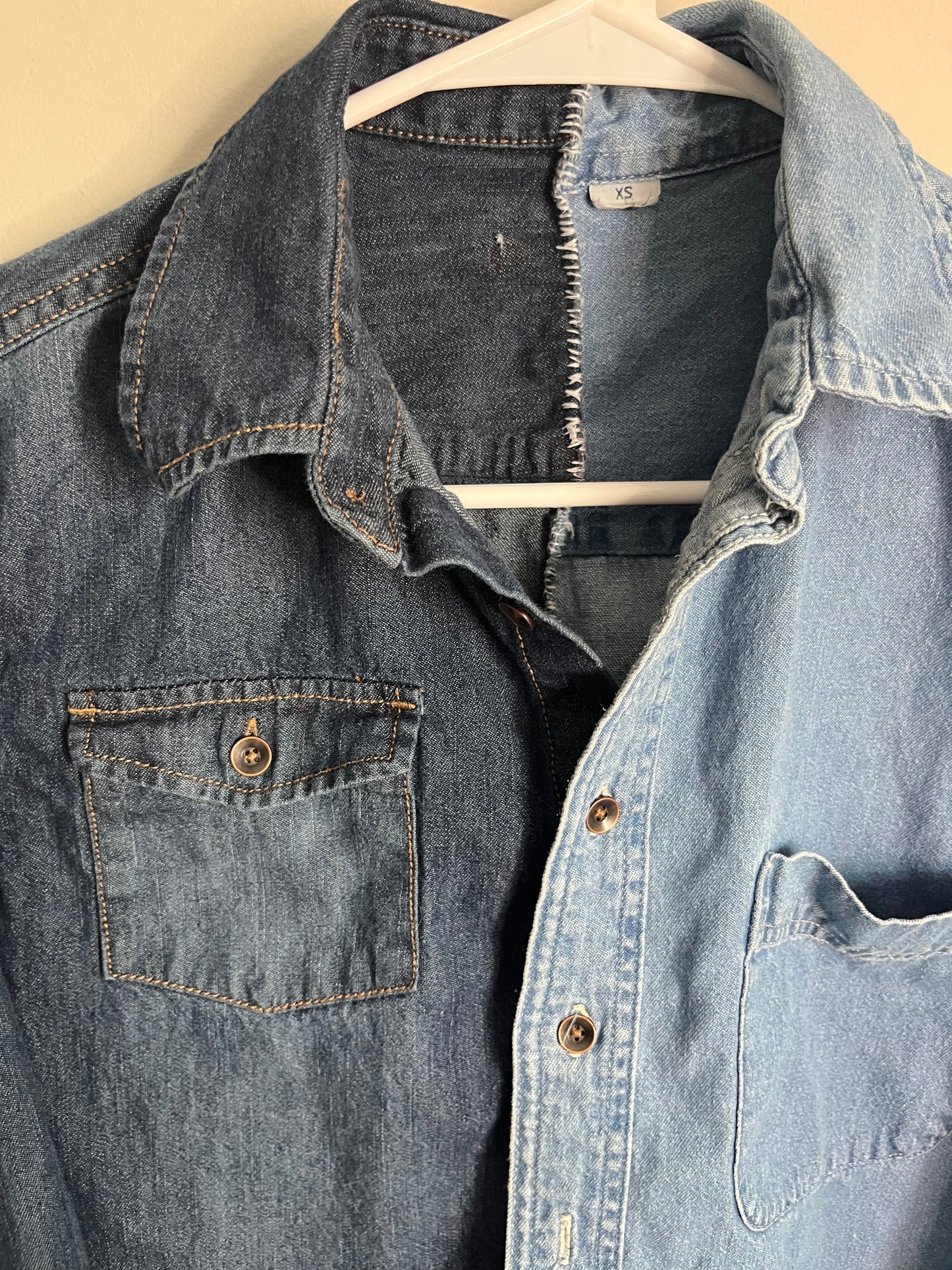 Split Denim Button-Down | XS