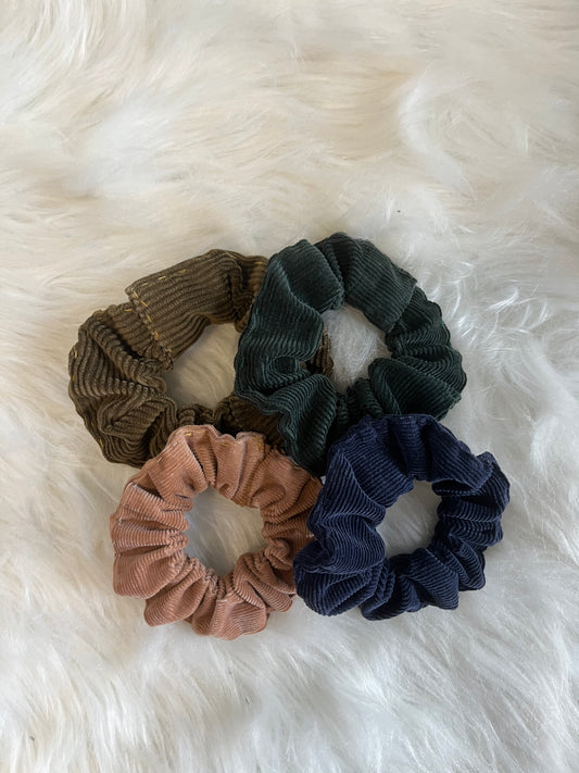 Retro Corduroy Scrunchies 4 Pack