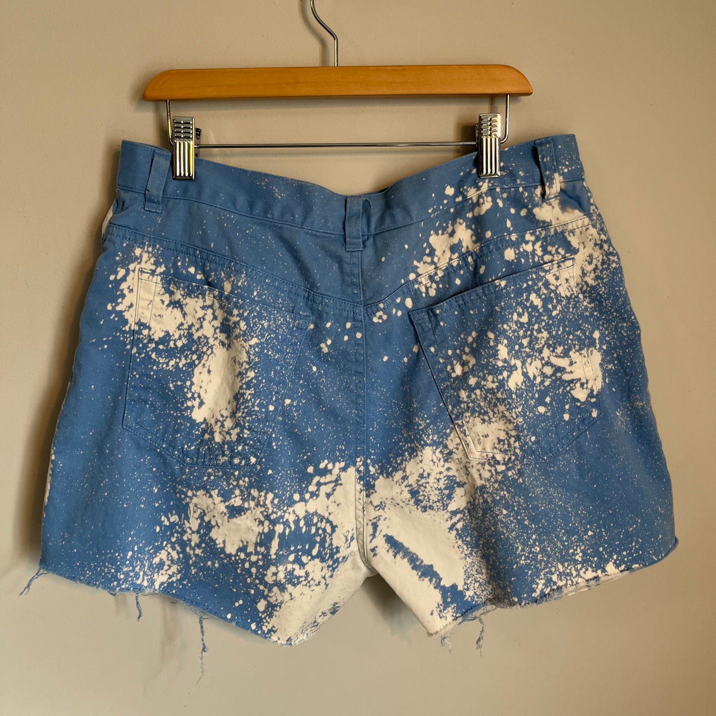 Blue Bleach Splatter Shorts | Waist 31