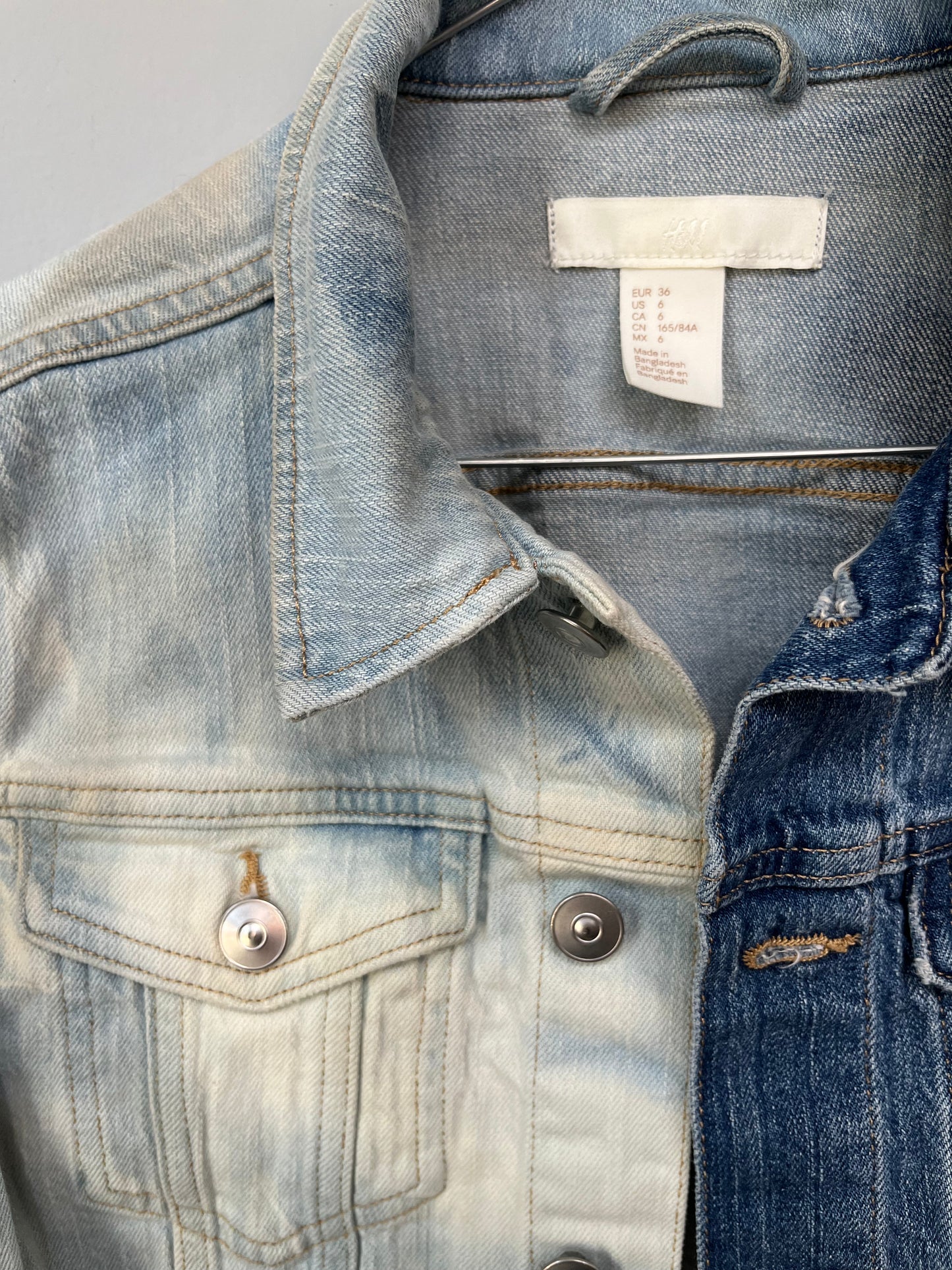 Cropped Split Bleach Denim Jacket | Women's S