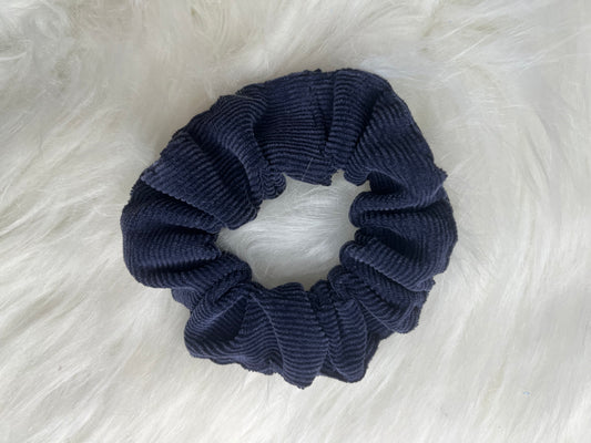 Navy Corduroy Scrunchie