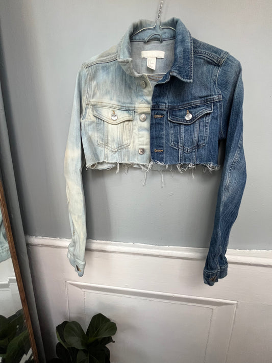 Cropped Split Bleach Denim Jacket | Women's S