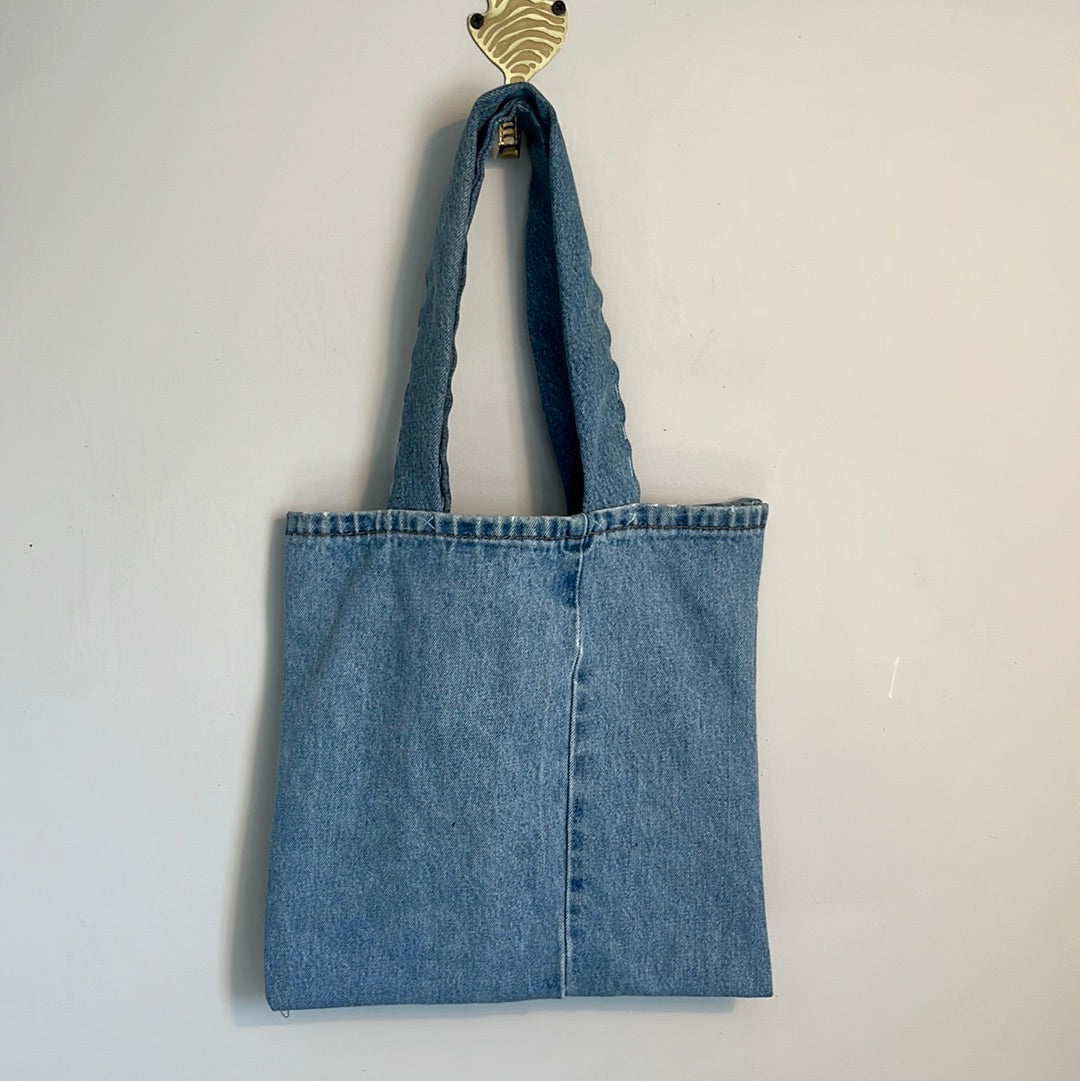 Light Wash Upcycled Denim Tote