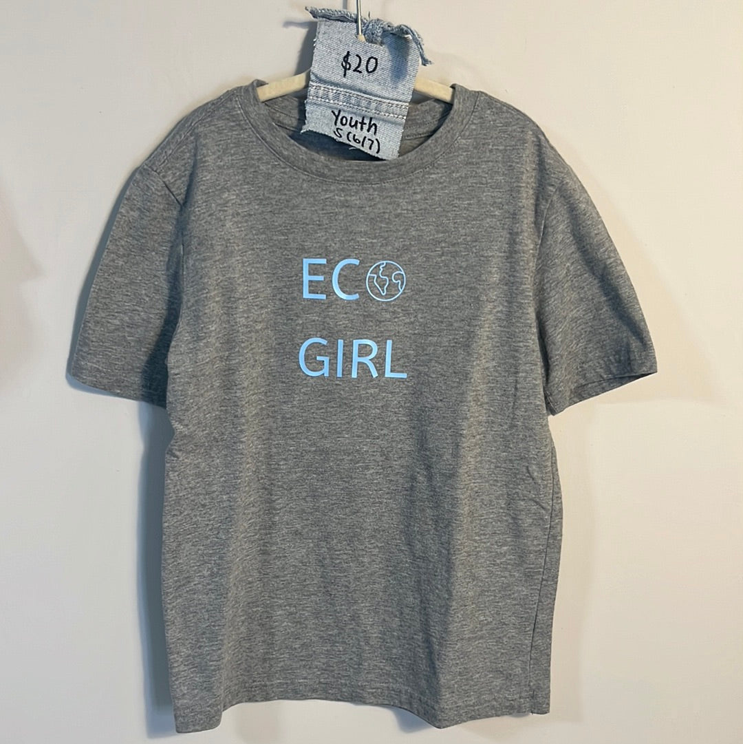 Light Gray Eco Girl Tee | Youth S (6/7)