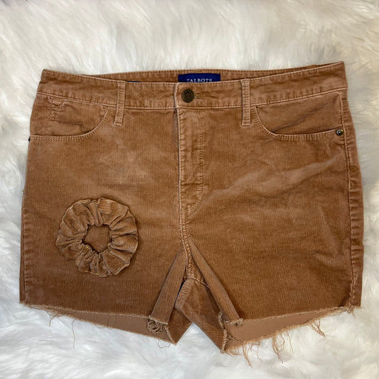 Tan Corduroy Shorts w/ Matching Scrunchie | W: 32
