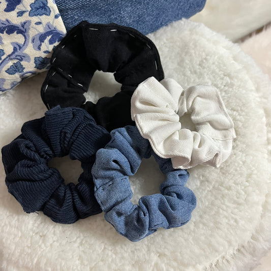 Denim Basics Scrunchies 4 Pack