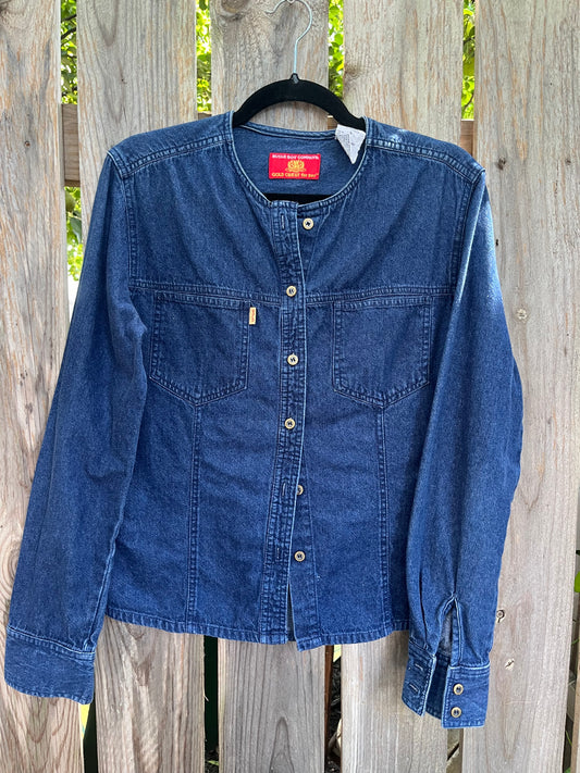 Vintage Women's Cotton Denim Button-down | Small