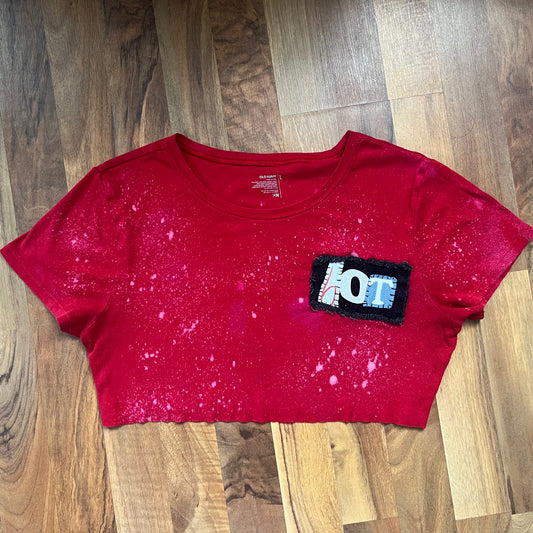 Red Cropped HOT Ransom Tee | Women's L