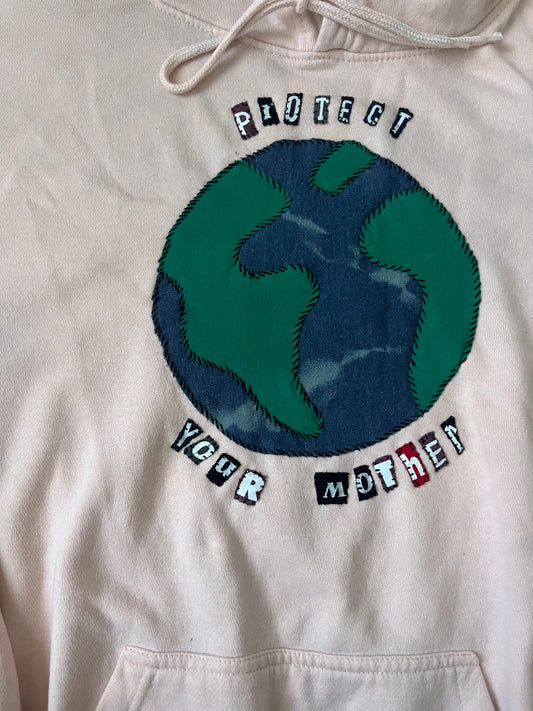 PROTECT YOUR MOTHER Pink Hoodie | Size 2XL