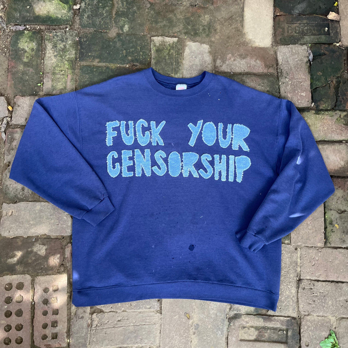 F*CK YOUR CENSORSHIP Vintage Navy Crew | XL