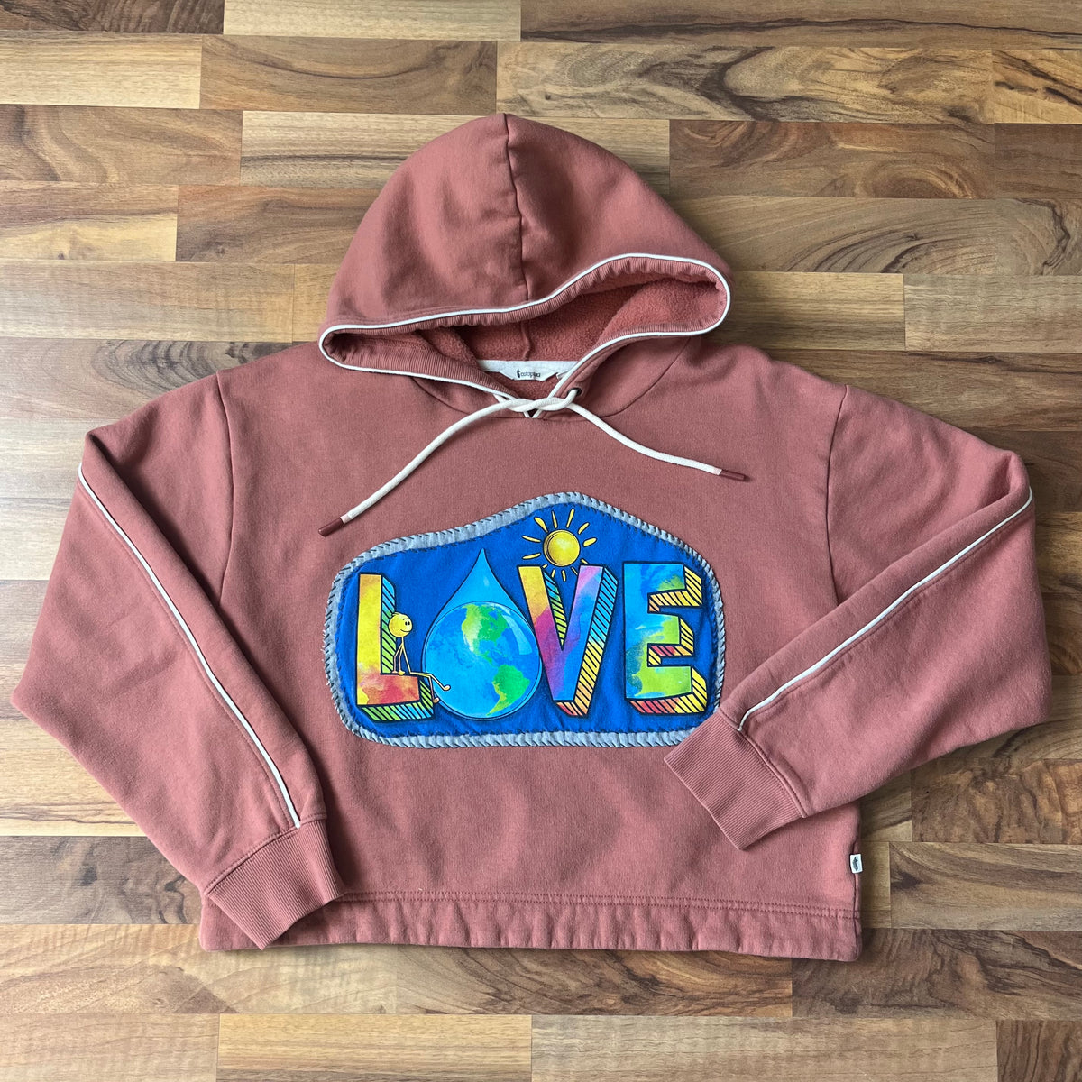 Upcycled Earth Day Cropped Hoodie | Women's Large