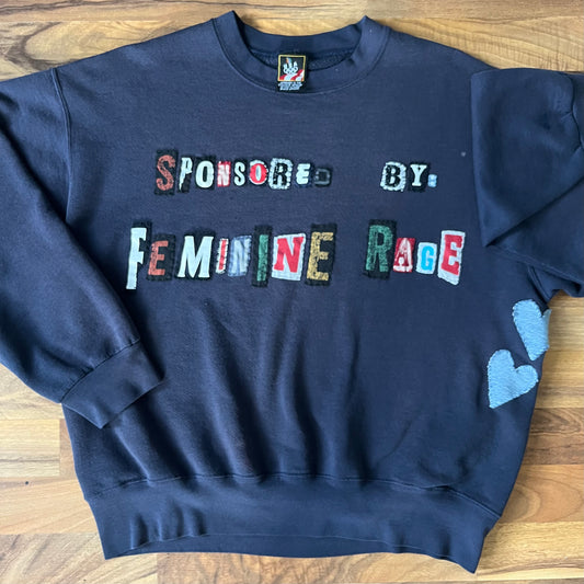 Vintage Faded FEM RAGE Crew | L