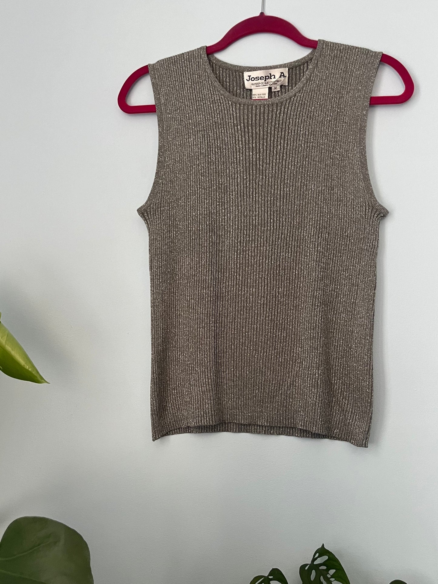 Vintage Silk Silver Top | Women's M
