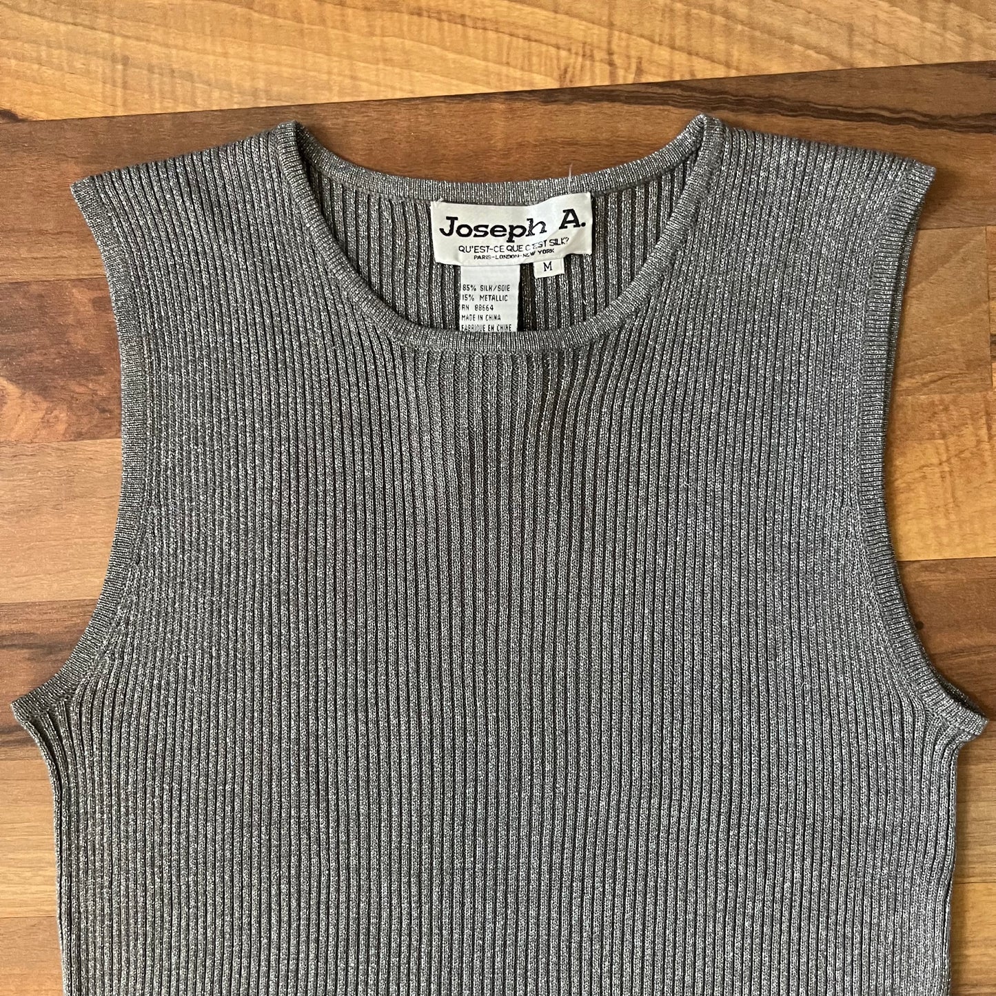 Vintage Silk Silver Top | Women's M