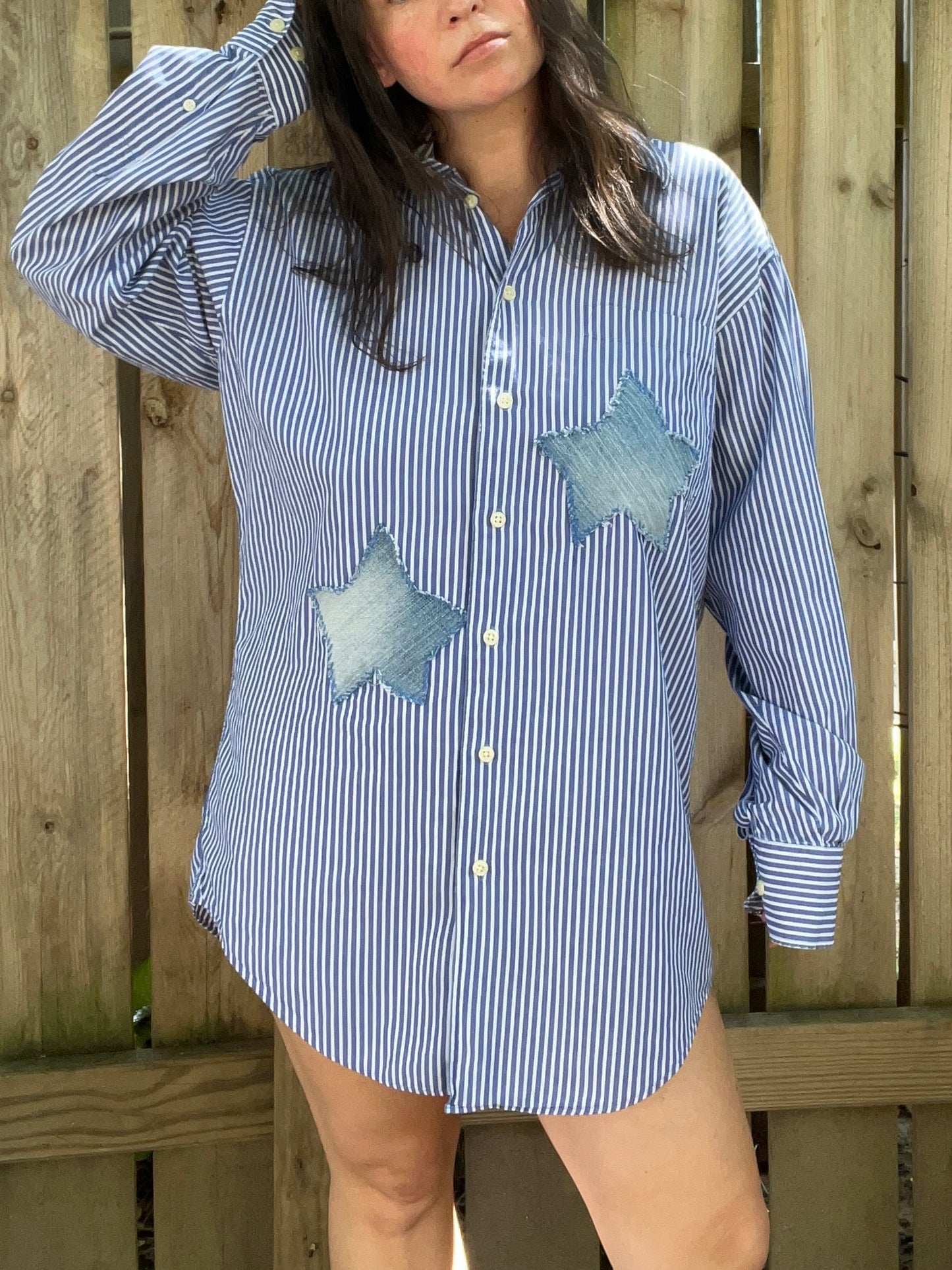 Star Patchwork Men's Button-Up