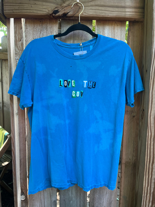 Blue Bleached LOVE THE COV Tee | M