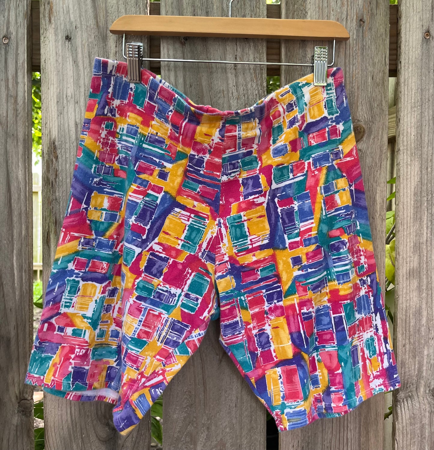 Vintage Abstract Yoga Shorts | W: 28