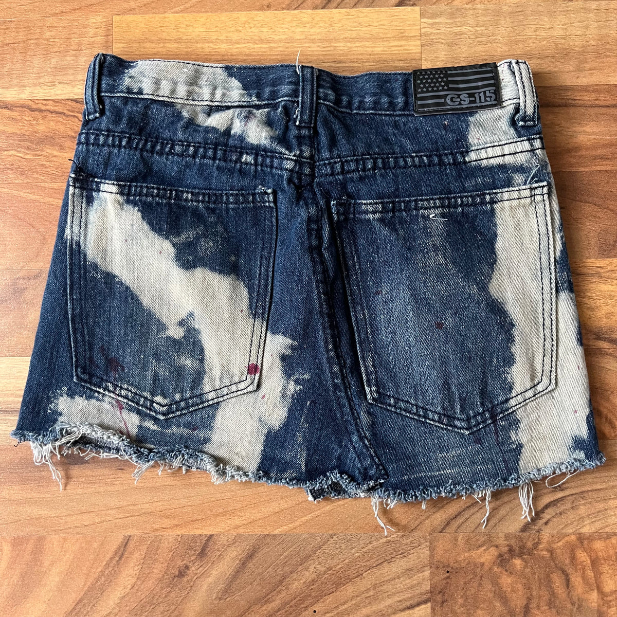 Bleached + Distressed Upcycled Skirt | W: 28