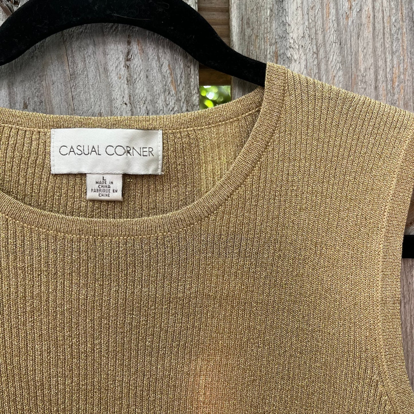 Vintage Gold Silk Shimmery Top | Women's Large