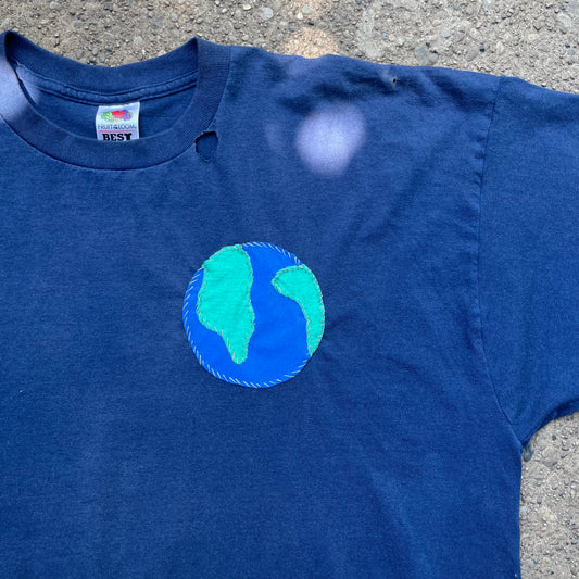 Navy Grungey Earth Tee | XXL