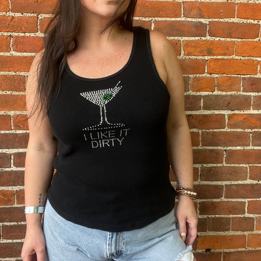 Vintage Bedazzled Martini Tank | Women's L